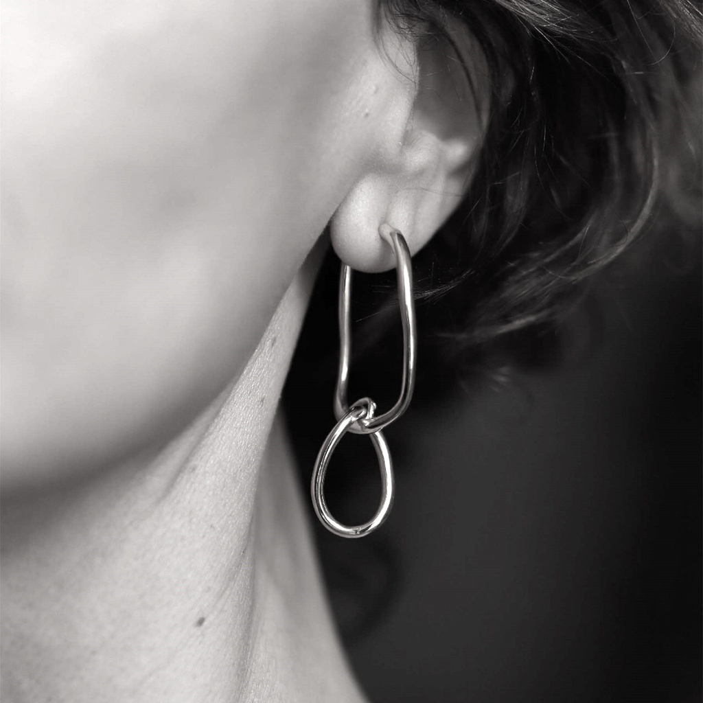 Pendientes eslabones Kasia plata