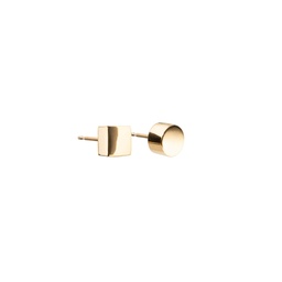 Asymmetrical studs Kubik (Silver plated with gold plating)